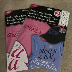 NWT Set of 2 Sticky Fabric Stencils